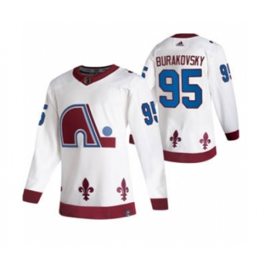 Men's Colorado Avalanche #95 Andre Burakovsky White 2020-21 Reverse Retro Alternate Hockey Jersey - Ujersey