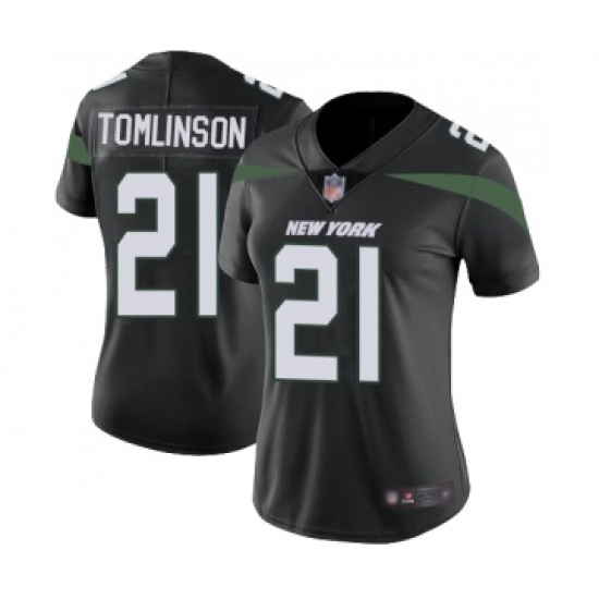 Women's New York Jets #21 LaDainian Tomlinson Black Alternate Vapor Untouchable Limited Player Football Jersey - Ujersey