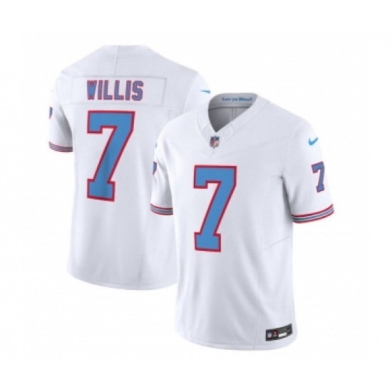 Men's Nike Tennessee Titans #7 Malik Willis White 2023 F.U.S.E. Vapor Limited Throwback Football Stitched Jersey - Ujersey