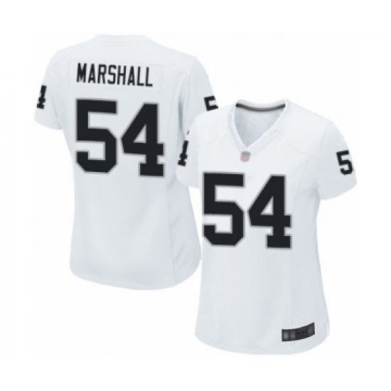 Women's Oakland Raiders #54 Brandon Marshall Game White Football Jersey