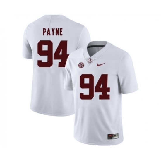Alabama Crimson Tide 94 Da'Ron Payne White College Football Jersey - Ujersey