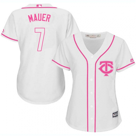 Women's Majestic Minnesota Twins #7 Joe Mauer Authentic White Fashion Cool Base MLB Jersey - Ujersey