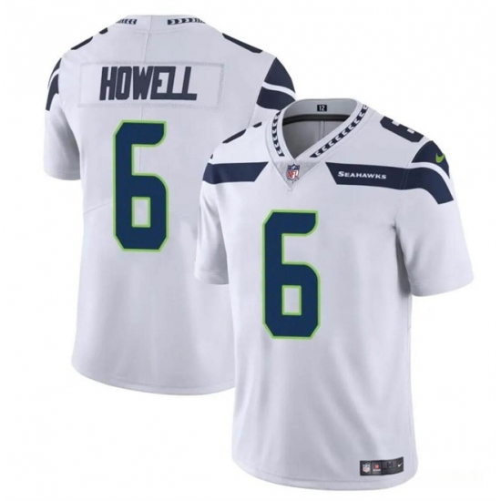 Men's Seattle Seahawks #6 Sam Howell White Vapor Limited Football Stitched Jersey - Ujersey