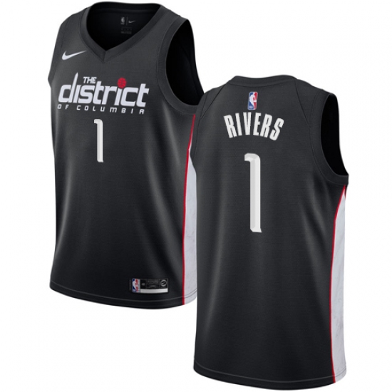 Women's Nike Washington Wizards #1 Austin Rivers Swingman Black NBA Jersey - City Edition - Ujersey