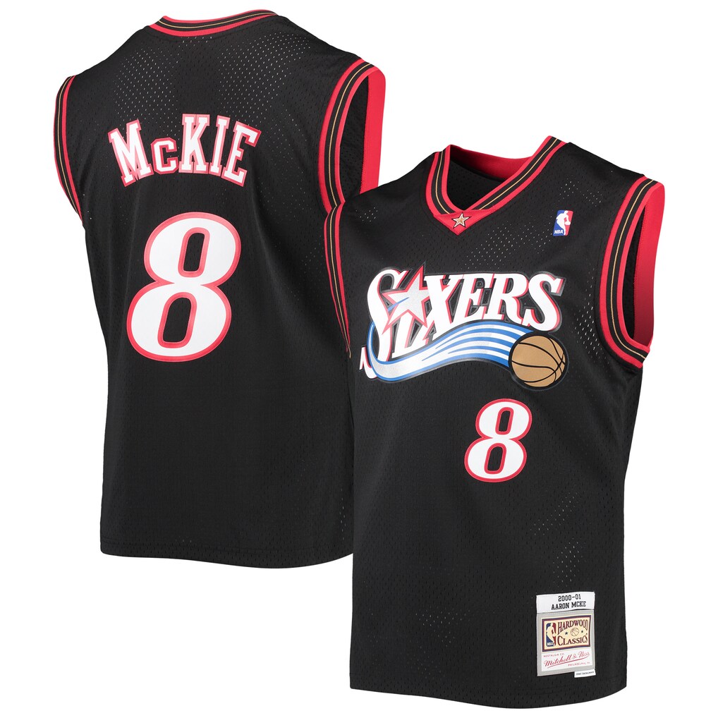 Men's Philadelphia 76ers Aaron McKie Mitchell & Ness Black Hardwood Classics Swingman Jersey - Ujersey
