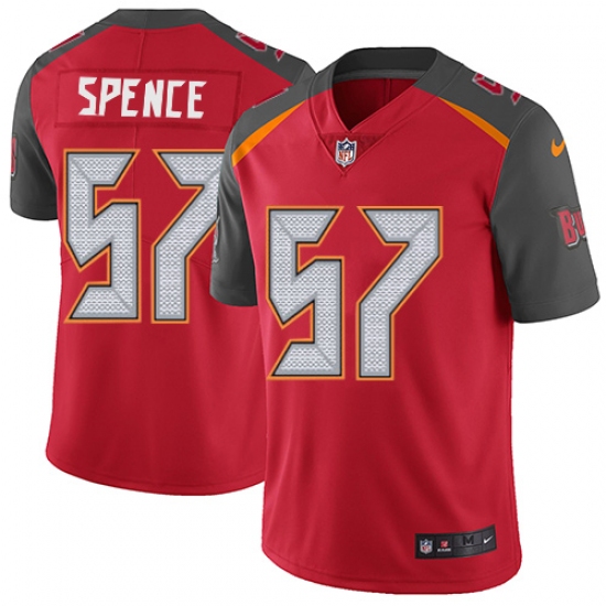 Youth Nike Tampa Bay Buccaneers #57 Noah Spence Red Team Color Vapor Untouchable Limited Player NFL Jersey - Ujersey