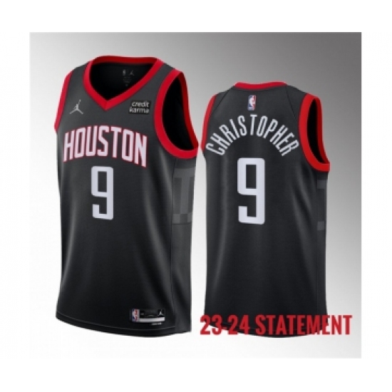 Men's Houston Rockets #9 Josh Christopher Black 2023 Statement Edition Stitched Basketball Jersey - Ujersey