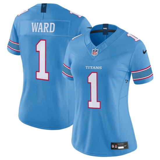 Women's Tennessee Titans #1 Cameron Ward Light Blue 2026 F.U.S.E. Vapor Limited Stitched Football Jersey(Run Small) - Ujersey