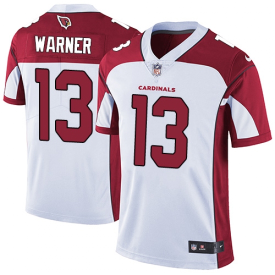 Men's Nike Arizona Cardinals #13 Kurt Warner White Vapor Untouchable Limited Player NFL Jersey - Ujersey