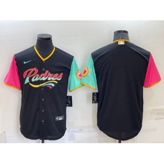 Men's San Diego Padres Blank Black 2022 City Connect Cool Base Stitched Jersey - Ujersey