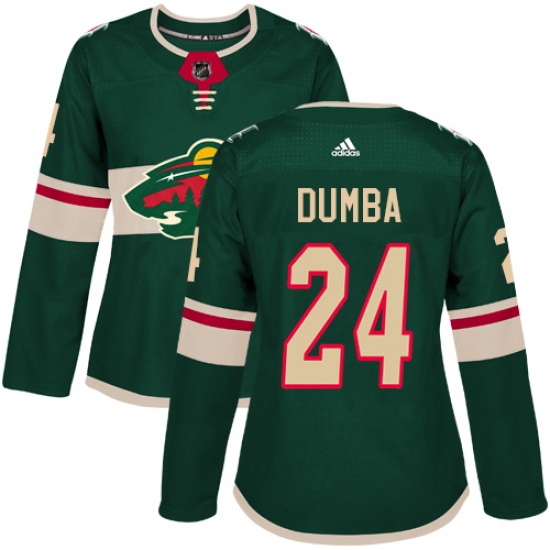 Women's Adidas Minnesota Wild #24 Matt Dumba Authentic Green Home NHL Jersey - Ujersey