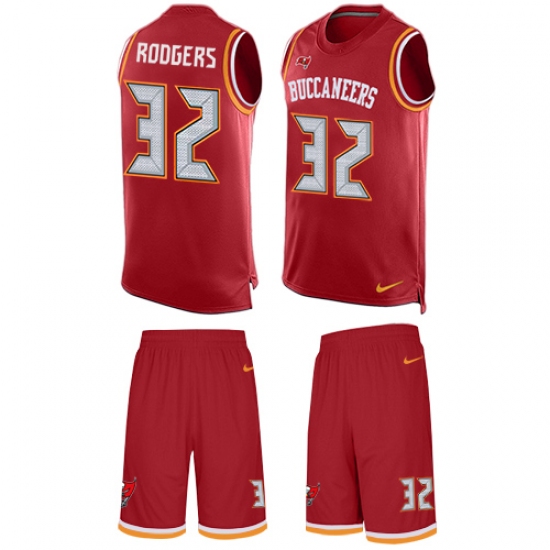 Men's Nike Tampa Bay Buccaneers #32 Jacquizz Rodgers Limited Red Tank Top Suit NFL Jersey - Ujersey