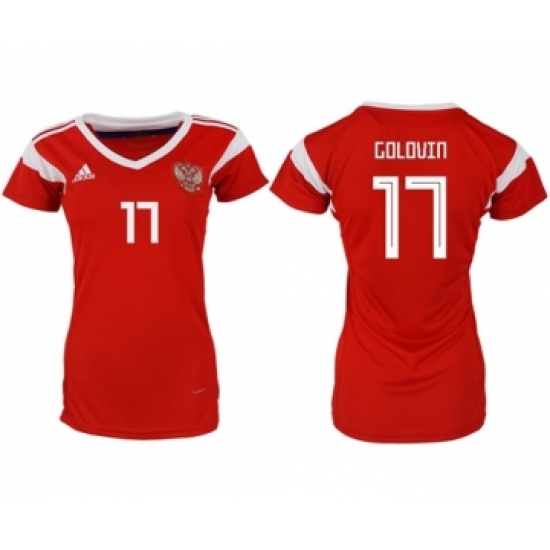 Women's Russia #17 Golovin Home Soccer Country Jersey
