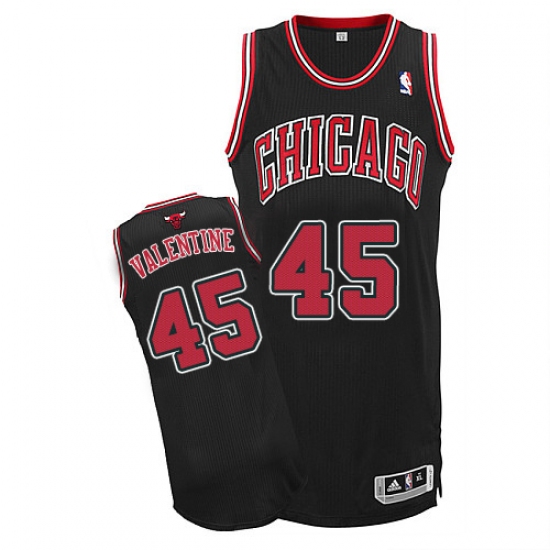 Men's Adidas Chicago Bulls #45 Denzel Valentine Authentic Black Alternate NBA Jersey - Ujersey