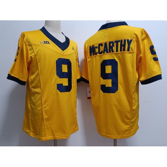Men's Michigan Wolverines #9 J.J. McCarthy 2023 F.U.S.E. Yellow Stitched Jersey - Ujersey