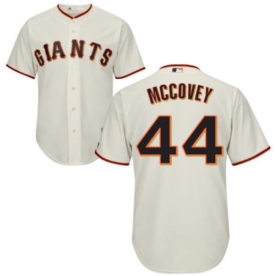 Men's Majestic San Francisco Giants #44 Willie McCovey Replica Cream Home Cool Base MLB Jersey - Ujersey