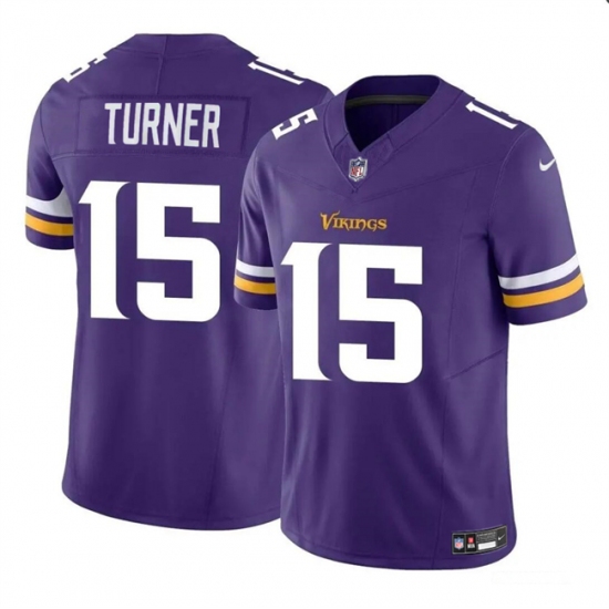 Men's Minnesota Vikings #15 Dallas Turner Purple 2024 Draft F.U.S.E. Vapor Untouchable Limited Football Stitched Jersey - Ujersey