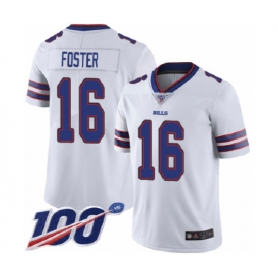 Men's Buffalo Bills #16 Robert Foster White Vapor Untouchable Limited Player 100th Season Football Jersey - Ujersey