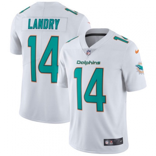 Youth Nike Miami Dolphins #14 Jarvis Landry White Vapor Untouchable Limited Player NFL Jersey - Ujersey