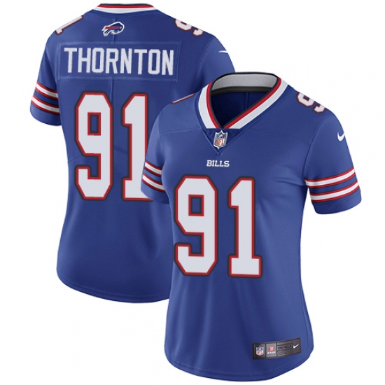 Women's Nike Buffalo Bills #91 Cedric Thornton Royal Blue Team Color Vapor Untouchable Limited Player NFL Jersey