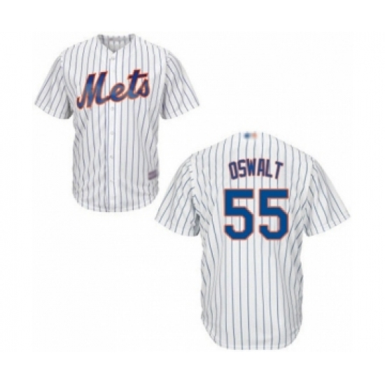 Youth New York Mets #55 Corey Oswalt Authentic White Home Cool Base Baseball Player Jersey - Ujersey