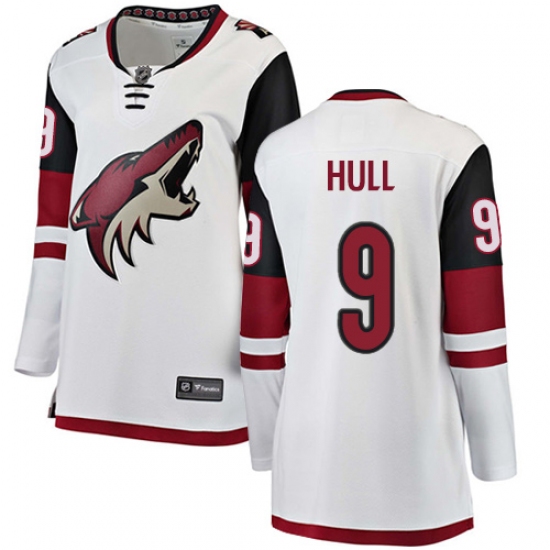 Women's Arizona Coyotes #9 Bobby Hull Authentic White Away Fanatics Branded Breakaway NHL Jersey - Ujersey