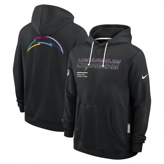 Men's Los Angeles Chargers Black 2025 Crucial Catch Dri-FIT Hoodie - Ujersey