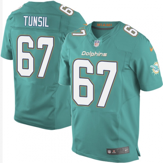 Men's Nike Miami Dolphins #67 Laremy Tunsil Elite Aqua Green Team Color NFL Jersey - Ujersey