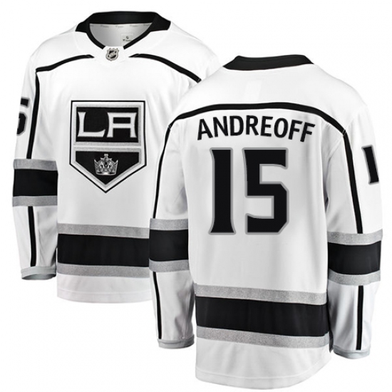 Men's Los Angeles Kings #15 Andy Andreoff Authentic White Away Fanatics Branded Breakaway NHL Jersey - Ujersey