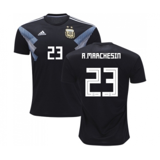 Argentina #23 A.Marchesin Away Kid Soccer Country Jersey