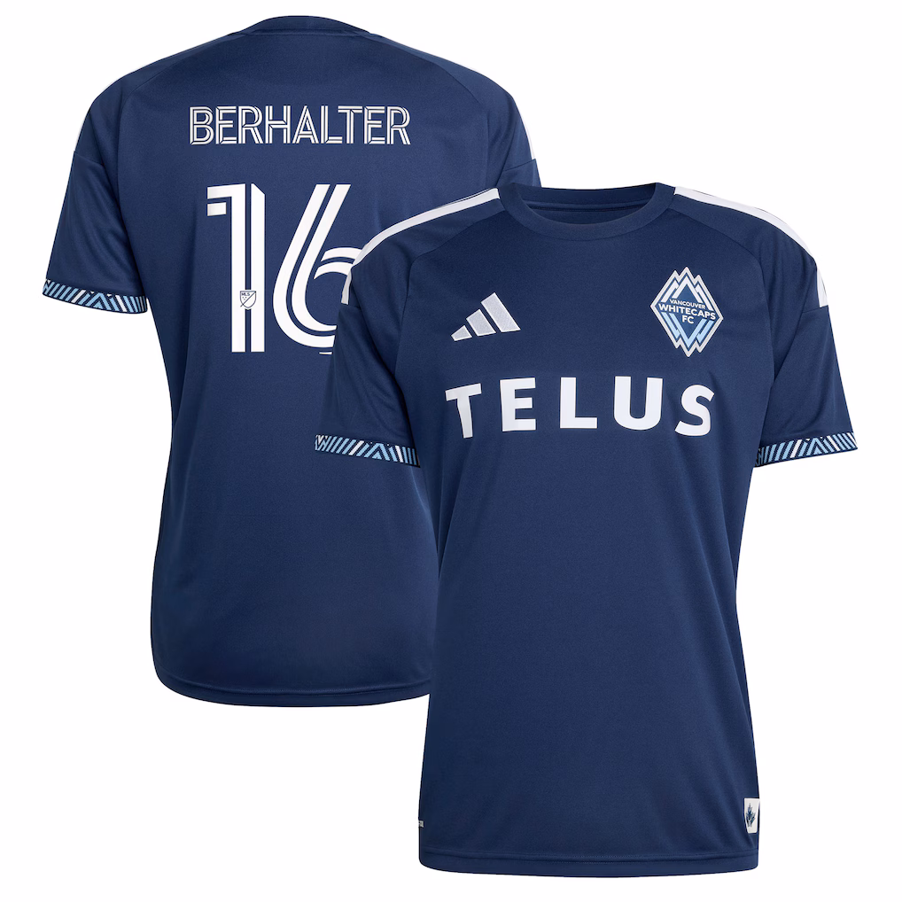 Men's Vancouver Whitecaps FC Sebastian Berhalter adidas Blue 2026 The Coastal Jersey Replica Jersey - Ujersey NHL