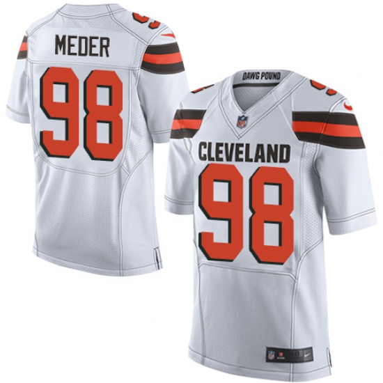 Men's Nike Cleveland Browns #98 Jamie Meder Elite White NFL Jersey - Ujersey