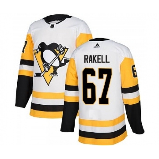 Men's Adidas Pittsburgh Penguins #67 Rickard Rakell White Road Authentic Stitched NHL Jersey - Ujersey
