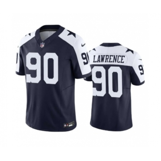 Men's Nike Dallas Cowboys #90 Demarcus Lawrence Navy 2023 F.U.S.E. Vapor Limited Stitched Football Jersey - Ujersey