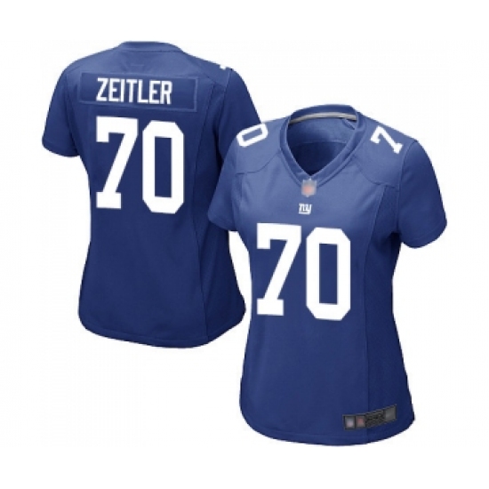 Women's New York Giants #70 Kevin Zeitler Game Royal Blue Team Color Football Jersey - Ujersey