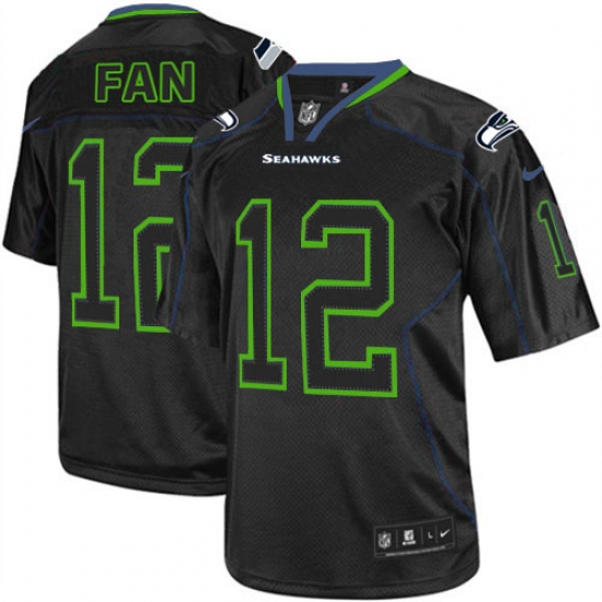 Men's Nike Seattle Seahawks 12th Fan Elite Lights Out Black NFL Jersey - Ujersey