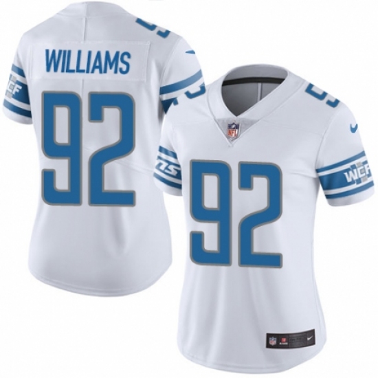 Women's Nike Detroit Lions #92 Sylvester Williams White Vapor Untouchable Limited Player NFL Jersey - Ujersey