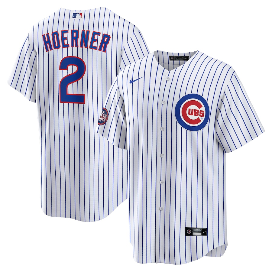 Men's Chicago Cubs Nico Hoerner Nike White 2025 MLB World Tour: Tokyo Series Home Replica Player Jersey - Ujersey NHL