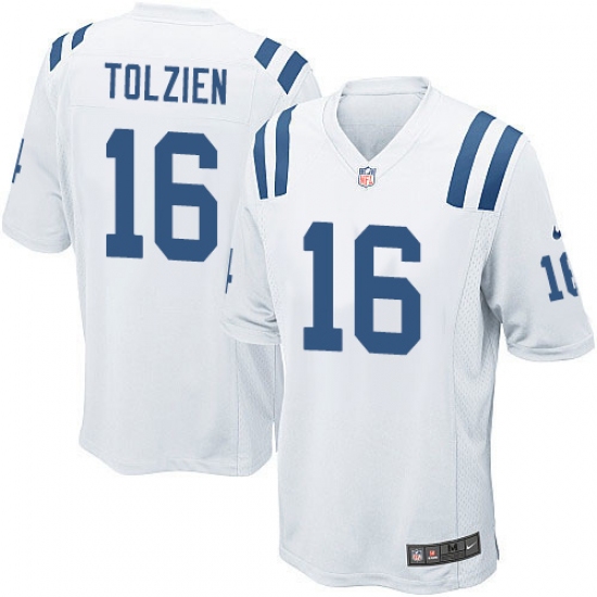Men's Nike Indianapolis Colts #16 Scott Tolzien Game White NFL Jersey - Ujersey