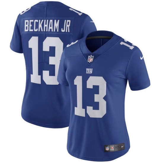 Women's Nike New York Giants #13 Odell Beckham Jr Royal Blue Team Color Vapor Untouchable Limited Player NFL Jersey - Ujersey