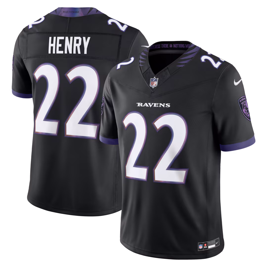 Men's Baltimore Ravens Derrick Henry Nike Black Alternate Alternate Vapor F.U.S.E. Stitched Limited Jersey - Ujersey