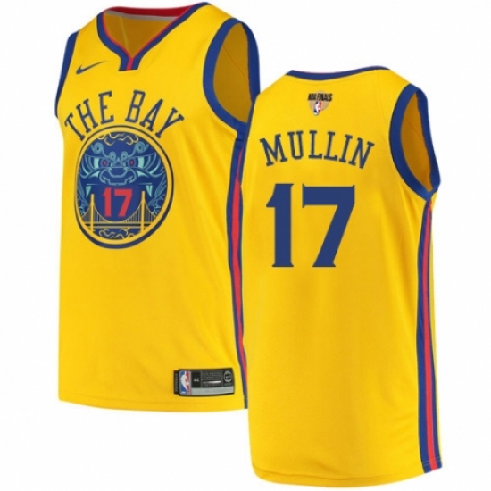 Men's Nike Golden State Warriors #17 Chris Mullin Swingman Gold 2018 NBA Finals Bound NBA Jersey - City Edition - Ujersey