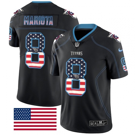 Men's Nike Tennessee Titans #8 Marcus Mariota Limited Black Rush USA Flag NFL Jersey - Ujersey