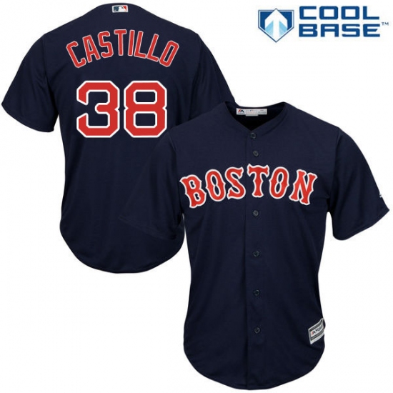 Youth Majestic Boston Red Sox #38 Rusney Castillo Authentic Navy Blue Alternate Road Cool Base MLB Jersey