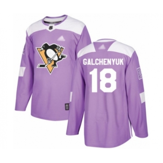 Youth Pittsburgh Penguins #18 Alex Galchenyuk Authentic Purple Fights Cancer Practice Hockey Jersey - Ujersey