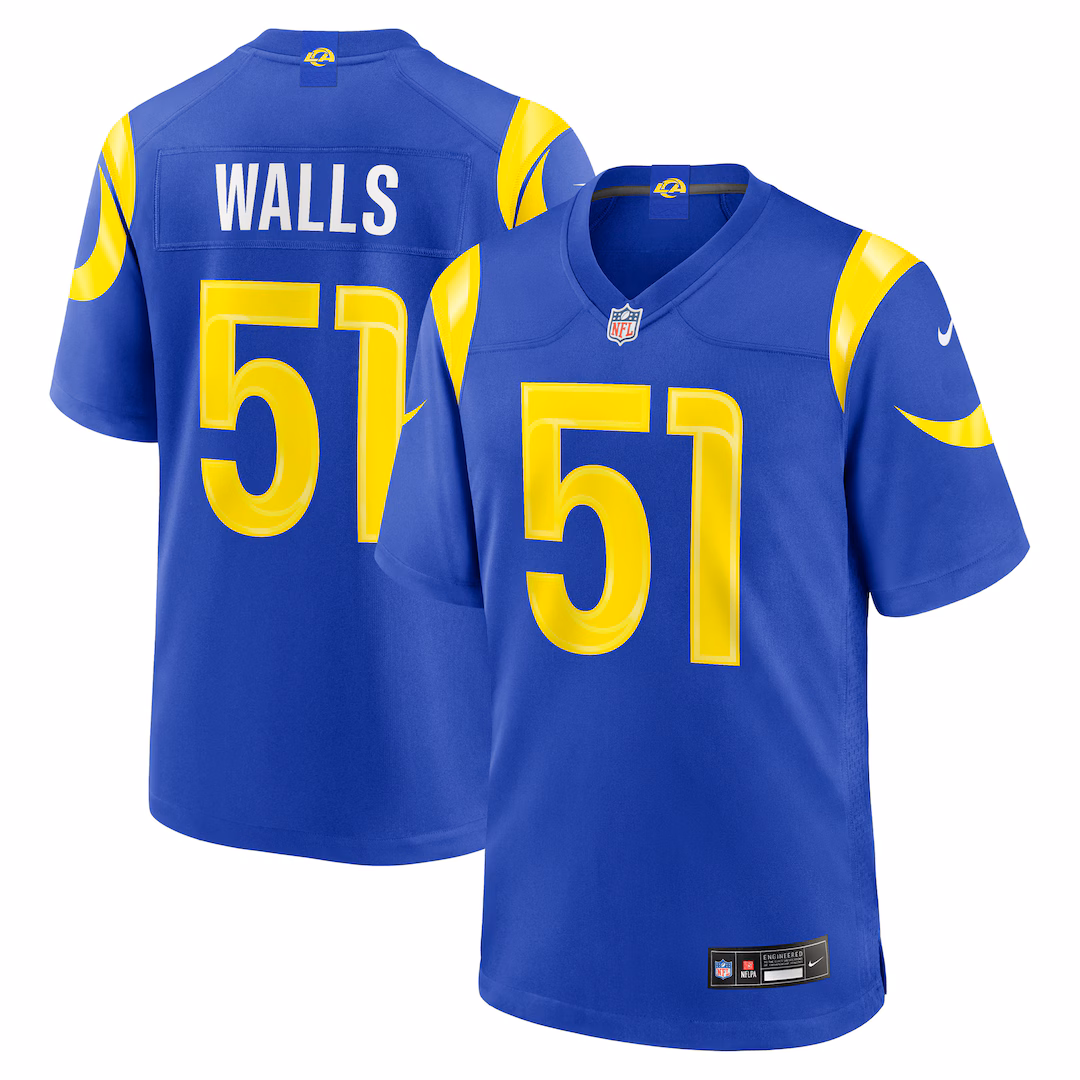 Men's Los Angeles Rams Eddie Walls III Nike Royal Game Jersey - Ujersey