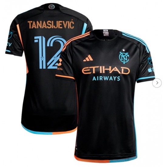Men's New York City FC Strahinja Tanasijevic adidas Black 2024 24 7 Kit Authentic Player Jersey - Ujersey