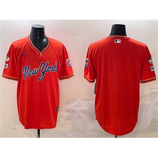 Men's New York Mets Blank Orange 2025 Spring Training Stitched Baseball Jersey - Ujersey