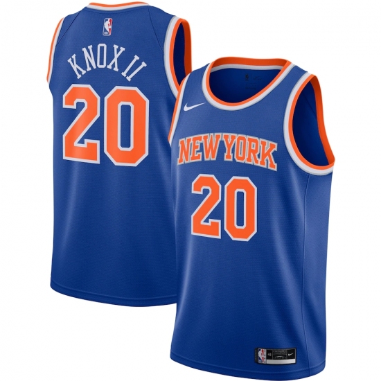 Men's New York Knicks #20 Kevin Knox II Nike Blue 2020-21 Swingman Jersey - Ujersey