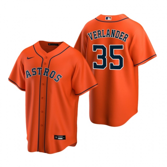 Men's Nike Houston Astros #35 Justin Verlander Orange Alternate Stitched Baseball Jersey - Ujersey